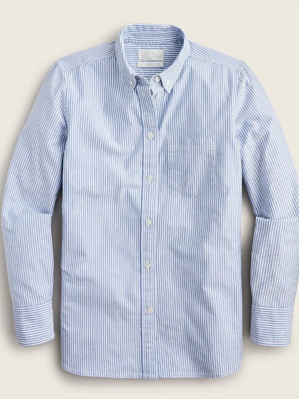 J.Crew Classic Fit Striped Oxford Cotton Shirt Size 8 100% Cotton Preppy Blue